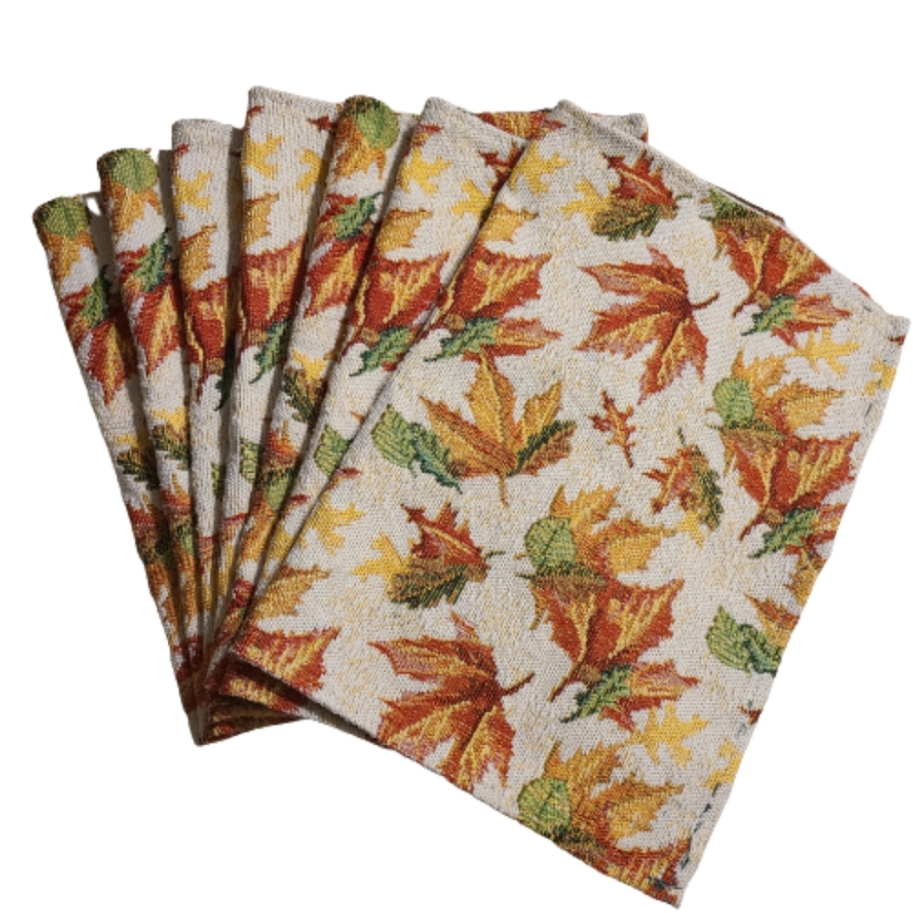 Celebrate Together Fall Leaves Tapestry Placemats Set of 6